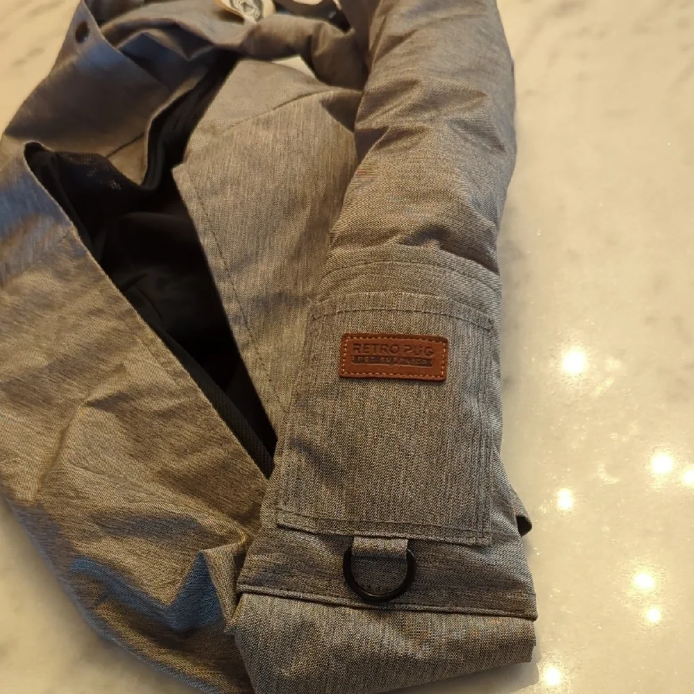 Retro Pug Gray Pet Sling Carrier